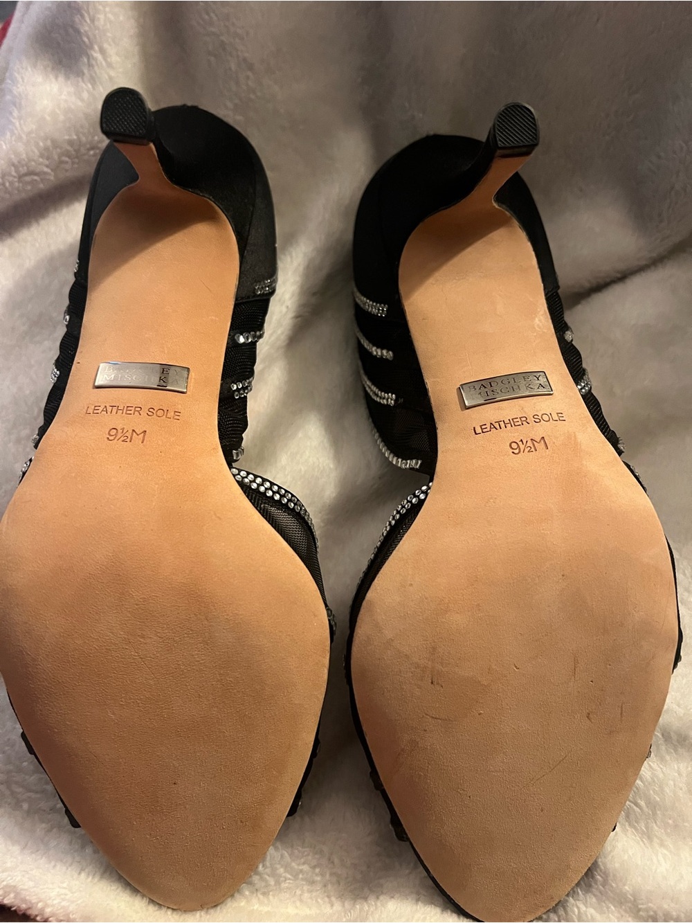 Badgley Mischka Black Crystal-Strap Open-Toe Heels - Picture 3 of 5